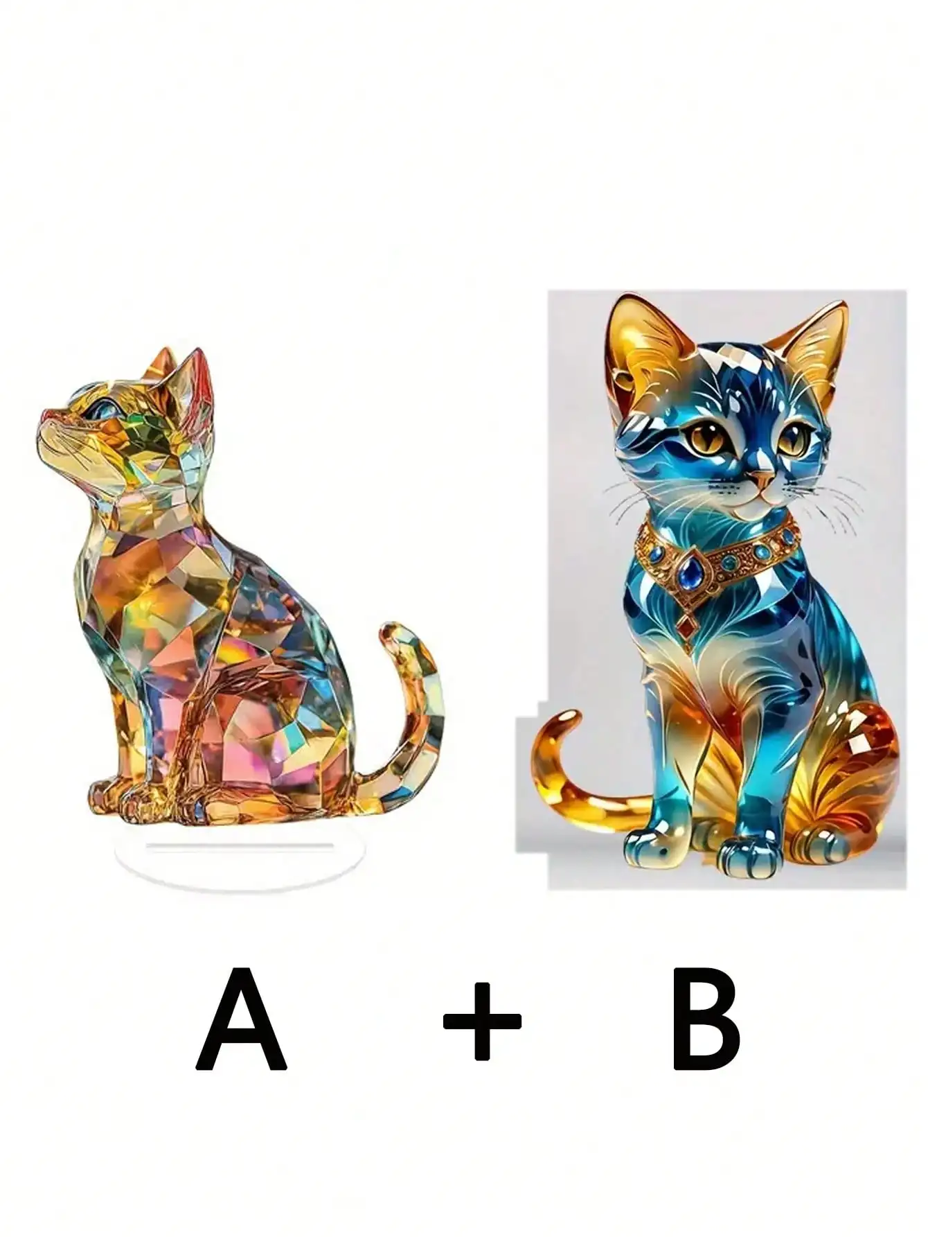 1 Stück Niedliche Kristall-Katzen-Skulptur als Heimdekoration, Schreibtisch-Deko, Ideales Geschenk für Schlafzimmer-Dekoration, Festival- und Partydekoration – Detail 7