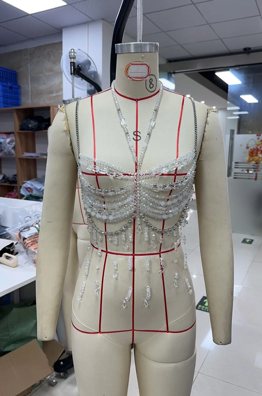 

Halter Vest Women Sleeveless Open Back Slim Fit Crystal Beaded Top Going Out Tops for Women Fashion Casual Halter Neck Tank Tops