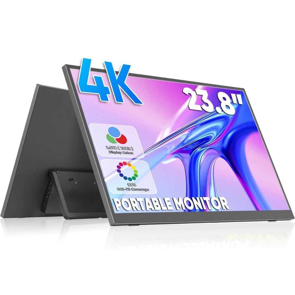 New 4K Portable Monitor 23.8 Inch Ultra Slim with HDR IPS Panel for Laptop Gaming Custom Logo Bulk Order