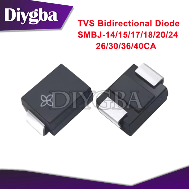 50PCS 600W SMB DO-214AA TVS Diode SMBJ-14CA SMBJ-15CA SMBJ-18CA SMBJ-20CA SMBJ-24CA SMBJ-40CA Bidirectional Diode