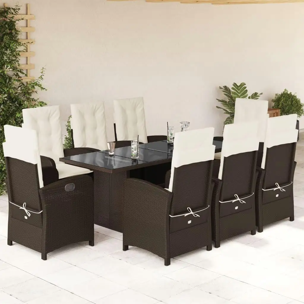 

Garden Dining Set Outdoor Furniture Brown Black Cream White Modern Design Durable Patio Table and Chairs