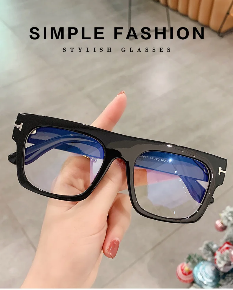 Retro Square Sunglasses Men Women Designer Luxury Vintage Transparent Computer Glasses Oversized Frame New Leopard Print Eyewear