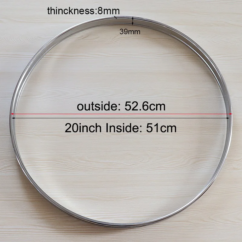 22inch 20inch silver color bass drum hoop metal hoop