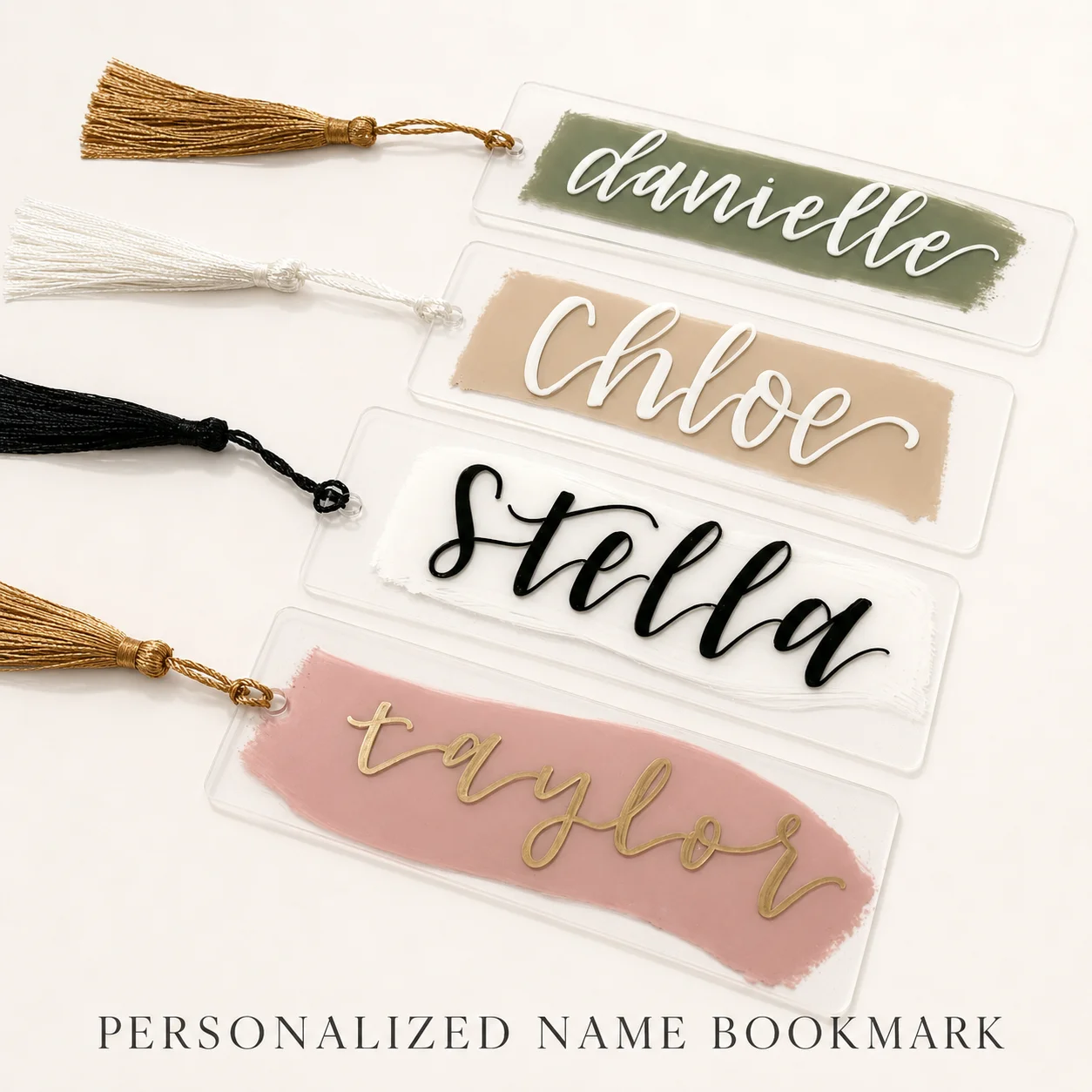 Custom Name Acrylic Book Mark Personalized Name Quote Transparent Bookmark Logo Page Marker Unique Gift for Readers Book Lovers