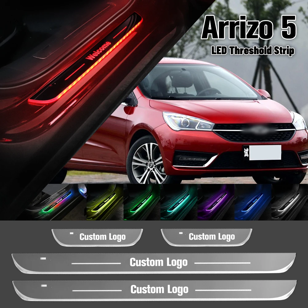 

For Chery Arrizo 5 2016-2019 Car Door Sill Light Customized Logo LED 2017 2018 Welcome Threshold Pedal Lamp Accessories