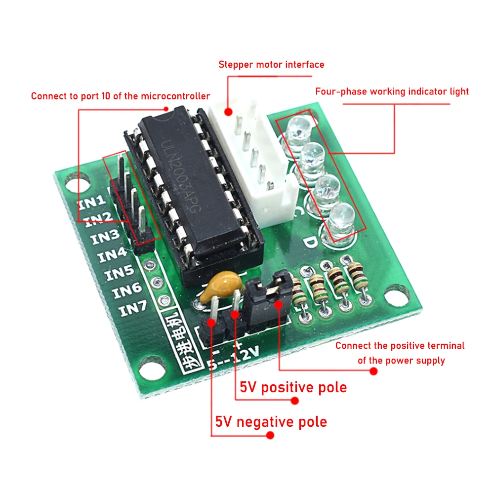 New ULN2003AN Stepper Motor Driver Module ULN2003 Board For Arduino 28BYJ-48 5V 12V High Power Development System Board