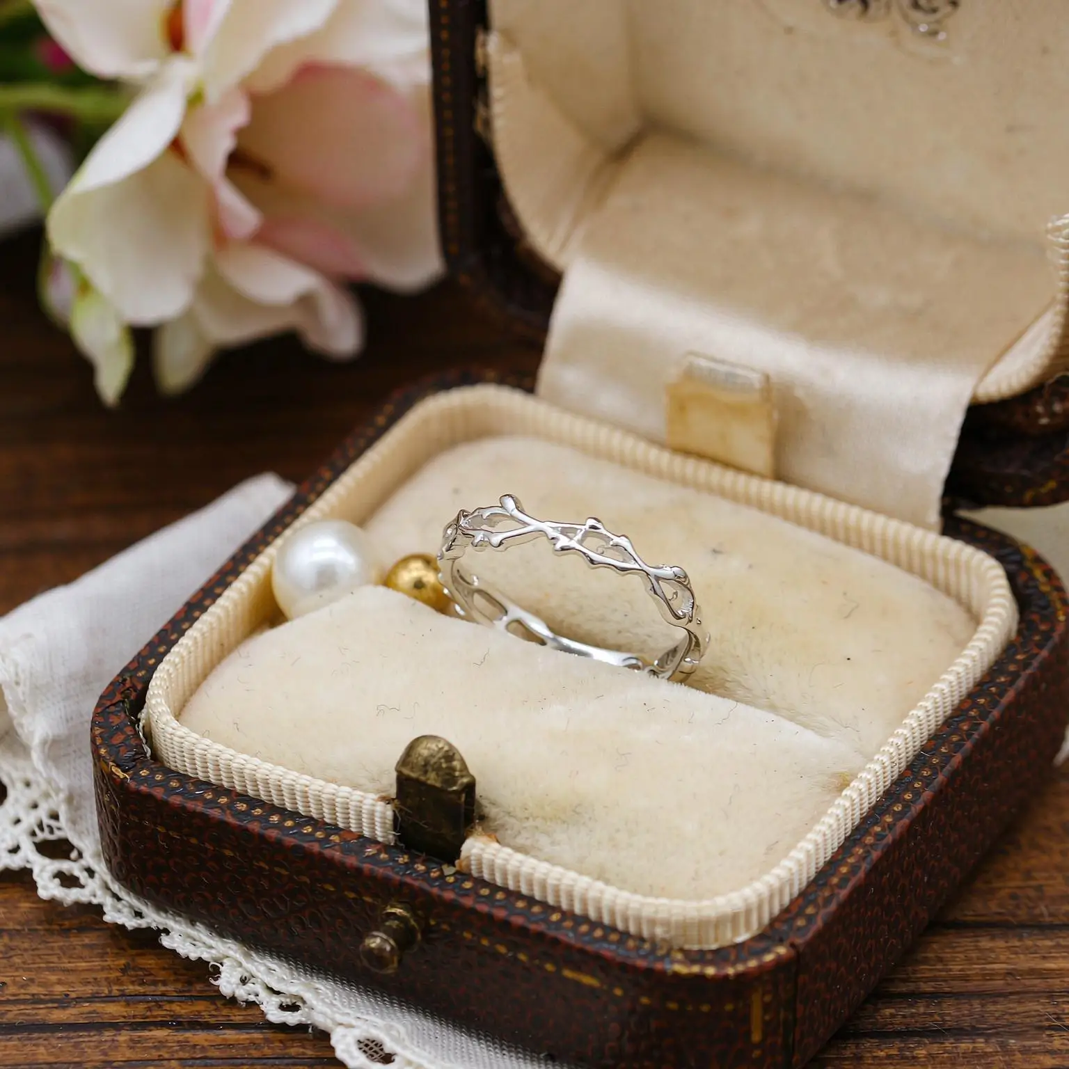 Minimalist 925 Sterling Silver Branches Thorns Open Adjustable Rings for Women Girls Engagement Party Jewelry Gifts Accessory