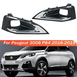 Car Front Bumper Fog Lamp Light Trim Cover For Peugeot 3008 P84 2016 2017-2019 Front Frame Lid Bezel Hood 9817136777 1806095X