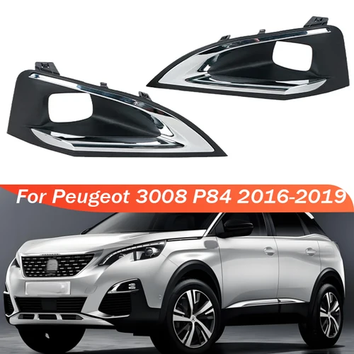 Cubierta embellecedora de luz antiniebla del parachoques delantero del coche para Peugeot 3008 P84 2016 2017-2019 tapa del marco frontal capó del bisel 9817136777 1806095 X