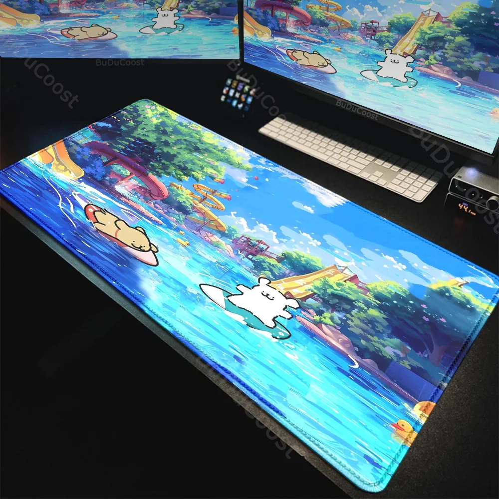 Kawaii Line Dog Mousepad Natural Rubber Gaming Table Mat Cute Large Size Speed Mouse Mat For Keyboard Mat Design Office Desk Pad