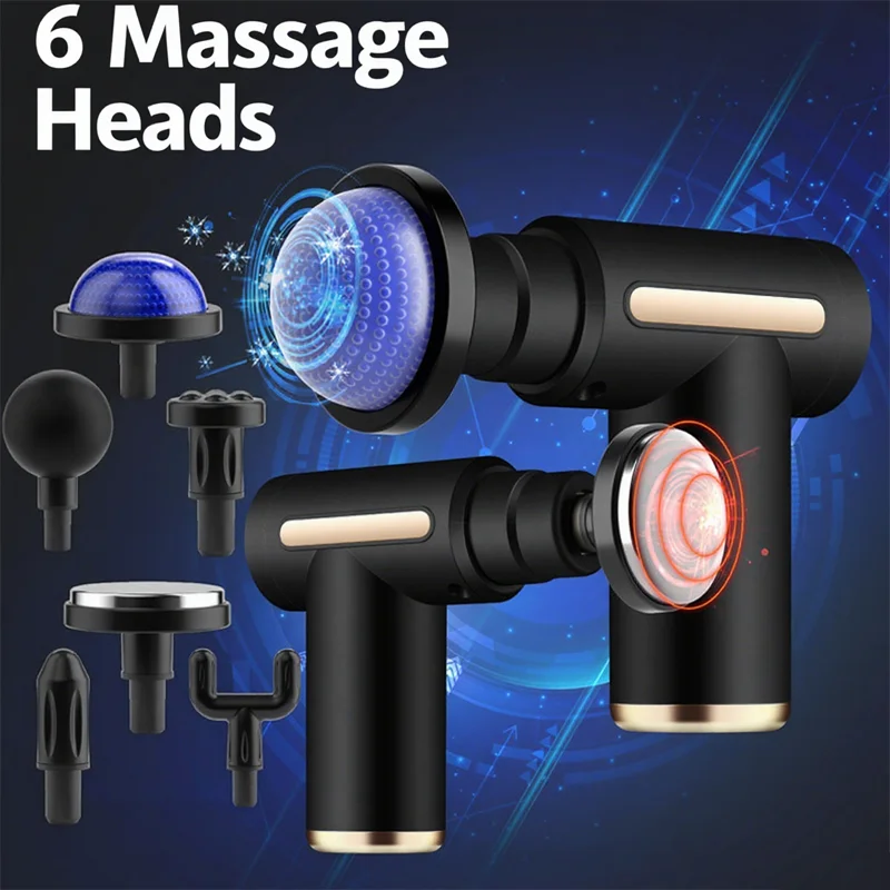 

Профессиональный уровень, массажный пистолет для мышц, релаксация, интеллектуальные упражнения, фитнес-массажер, холодный и горячий компресс, фасциальный пистолет, 6 головок