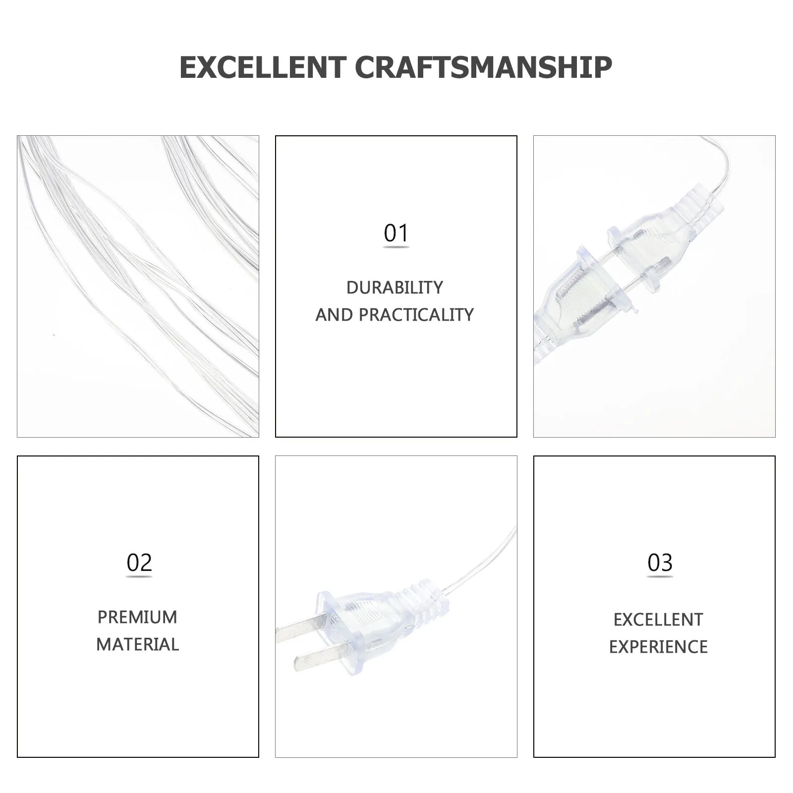 

2Pcs Clear Extension Cord Outdoor Indoor Use Christmas Light Extension Cord Flexible PVC Material Convenient Design