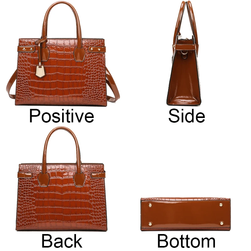 Genuine Brand Leather Women Messenger Bags Crocodile Female Crossbody Shoulder Hand Bags 2023 High Quality Ladies Handbags Bolsa