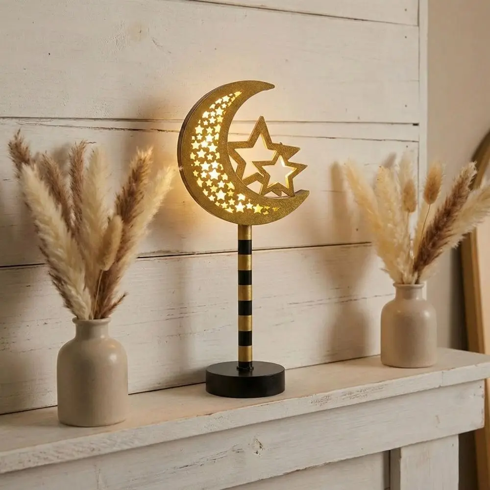 

Wooden Shell LED Moon Light LED Beads Energy Saving Stars Night Light Eid Mubarak Decorative Ramadan Desk Light Ramadan Decor