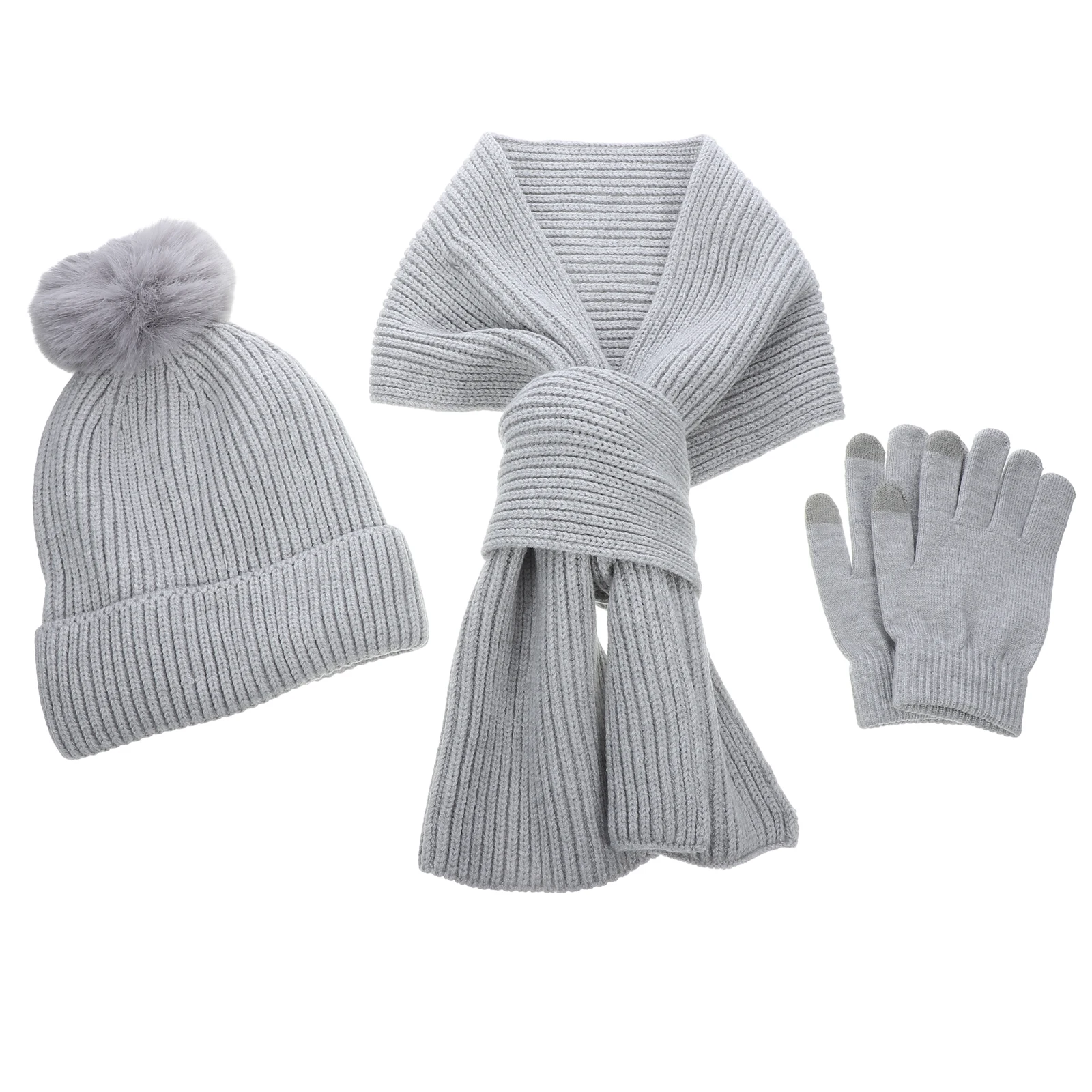 

Winter Touch Screen Glove Set Gloves Hat and Yarn for Women Cold Weather Women's