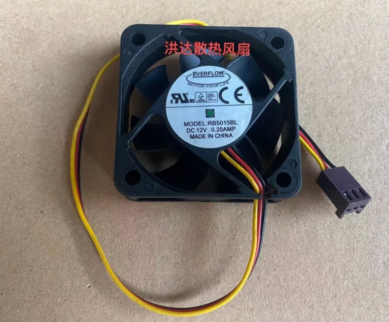 

EVERFLOW RB5015BL DC 12V 0.20A 50x50x15mm 3-Wire Case Cooling Fan