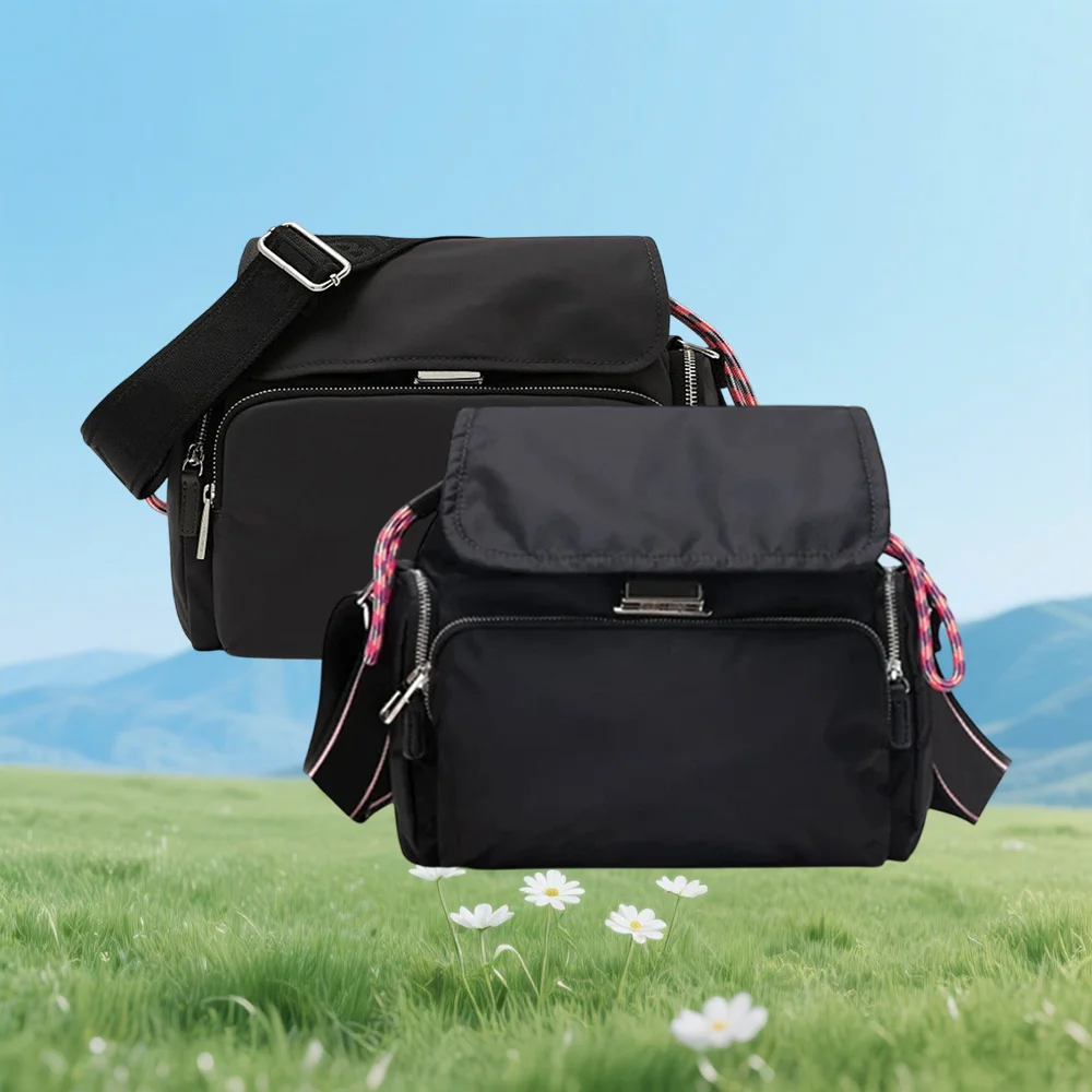 

Black Nylon Crossbody Bags, Roomy Compartments, Durable & Fashionable, Perfect for Daily Commute & Outings