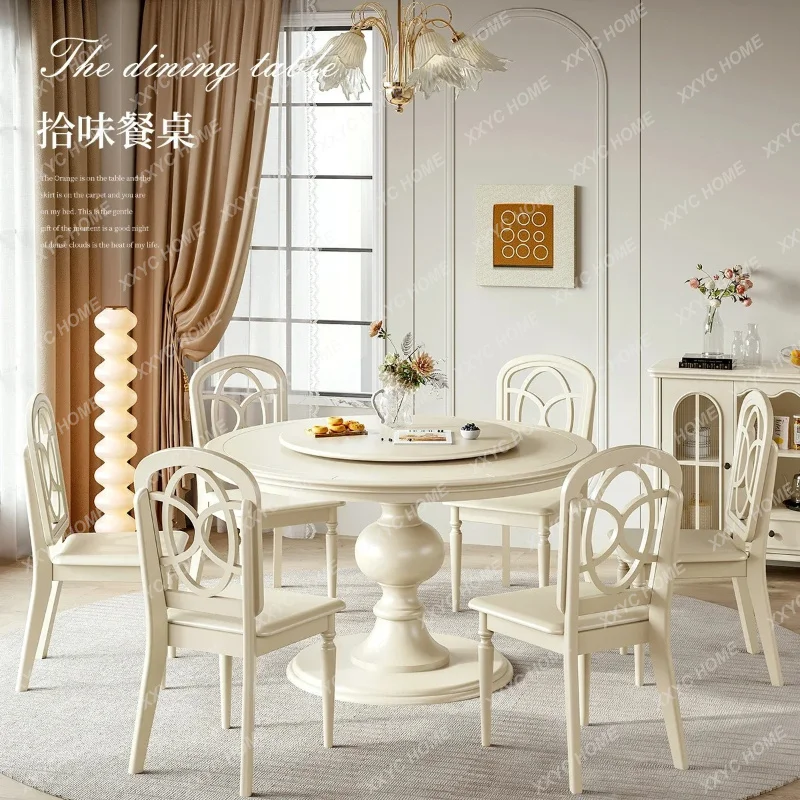 XX Modern Wooden Dining Table Living Room Rotator White Table Restaurant Round  Kitchen