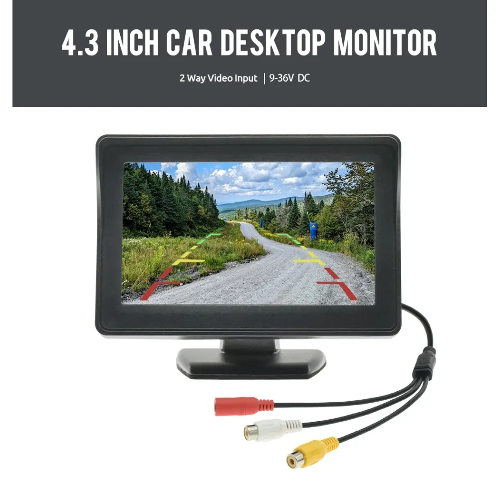 

QueenDer 4.3"Car Monitor Display Easy To Install High-definition Reversing Image Universal Machine Screen Display for Camera