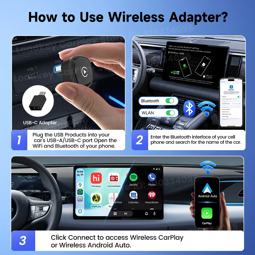 2026 2 in 1 Wireless CarPlay Adapter Wireless Android Auto 5Ghz WiFi Type-C/USB Plug and Play Mini Box Car Intelligent Systems