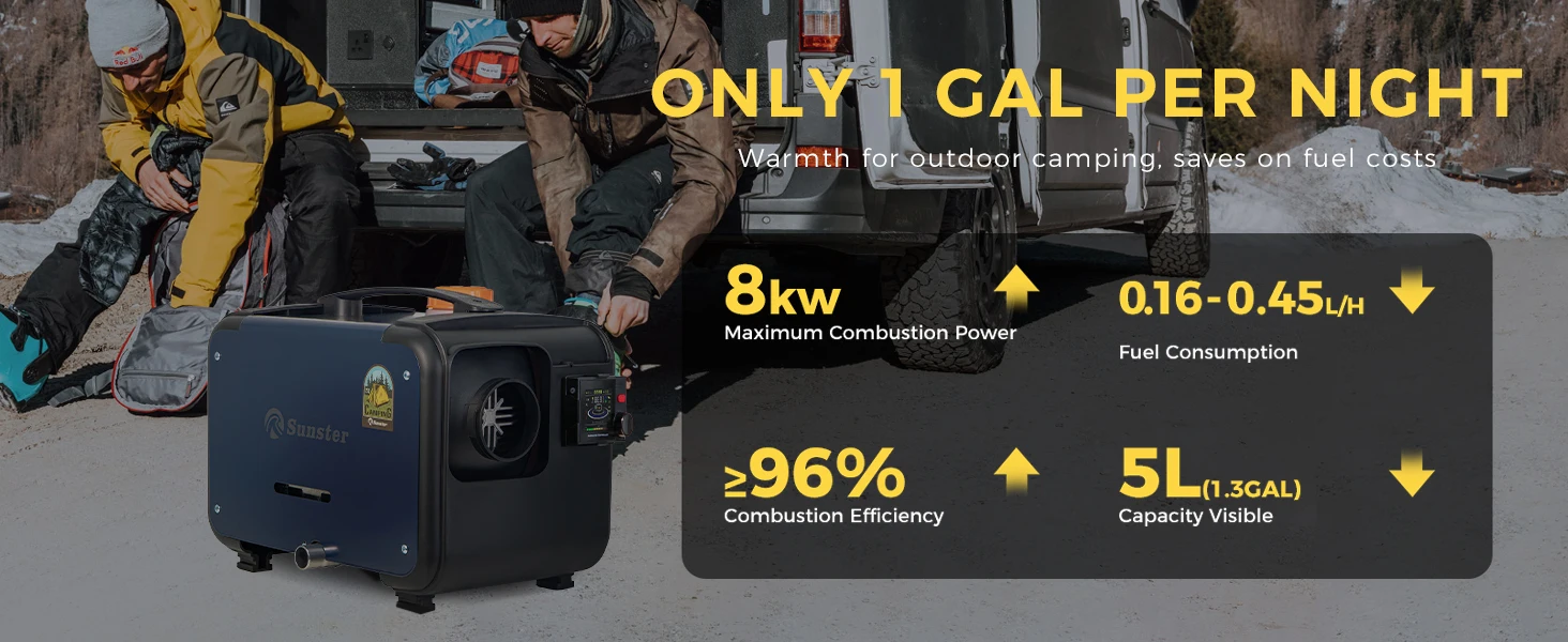 8KW Diesel-Luftheizung 12V/24V/220V Geräuscharme Diesel-Nachtzimmheizung mit Bluetooth-App/Auto-Thermostat/LCD für Garage, LKW, Anhänger – Detail 8