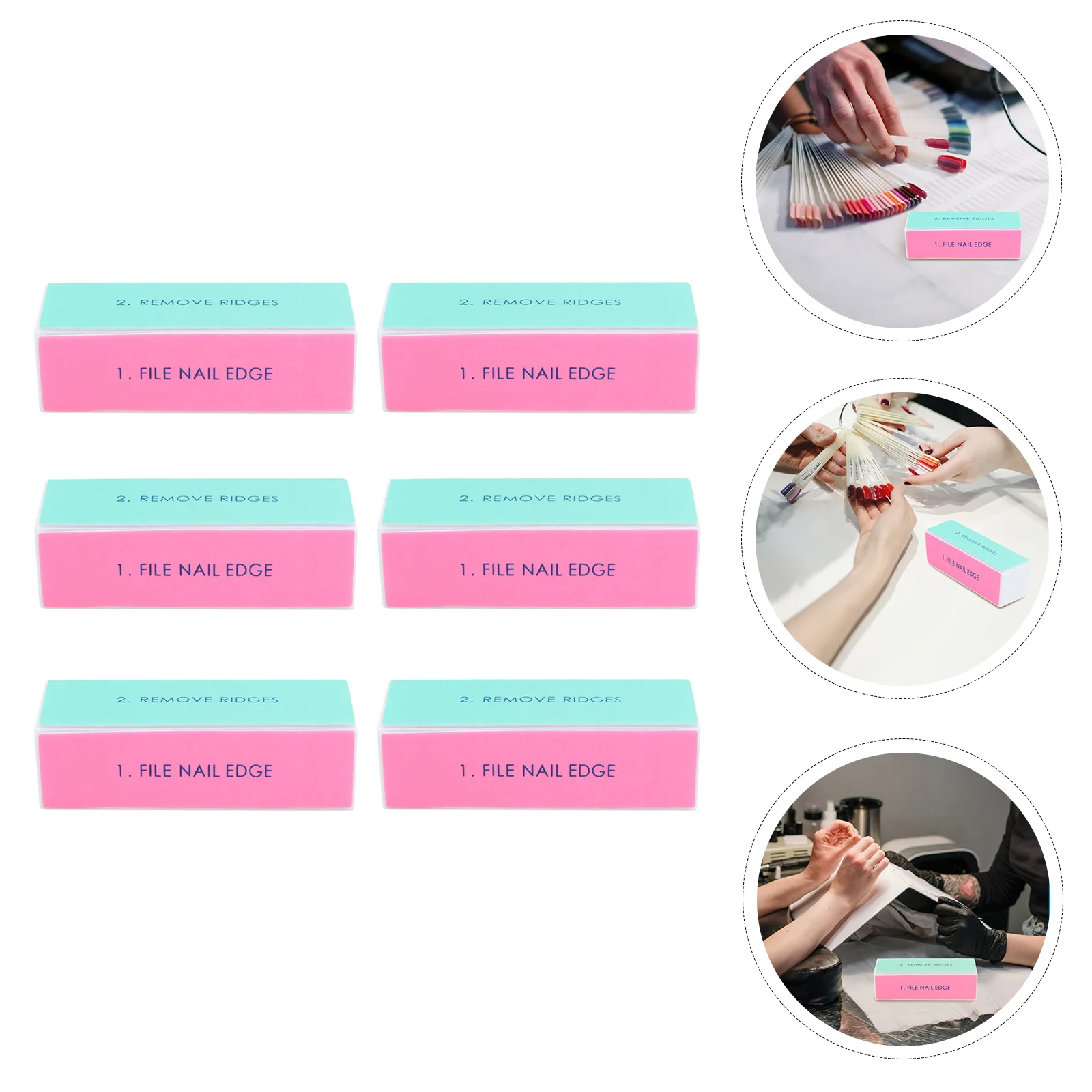 

6pcs Buffer Blocks 4-Sided Nail File For Smooth Nails Manicure Care Tool Lightweight Washable Nail Art File Block Professional