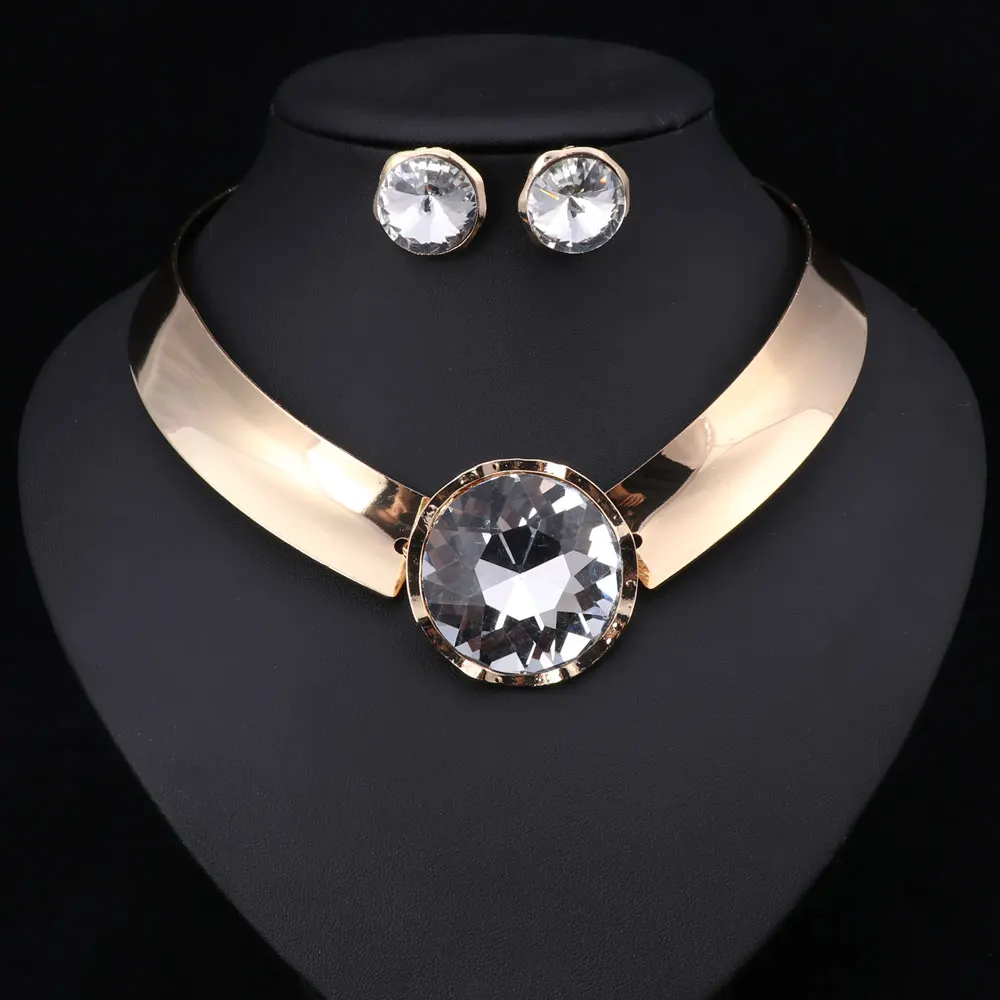 6Color Women Jewelry Sets Trendy Necklace Earrings Statement Necklace For Party Wedding Fashion 2024 Direct Selling