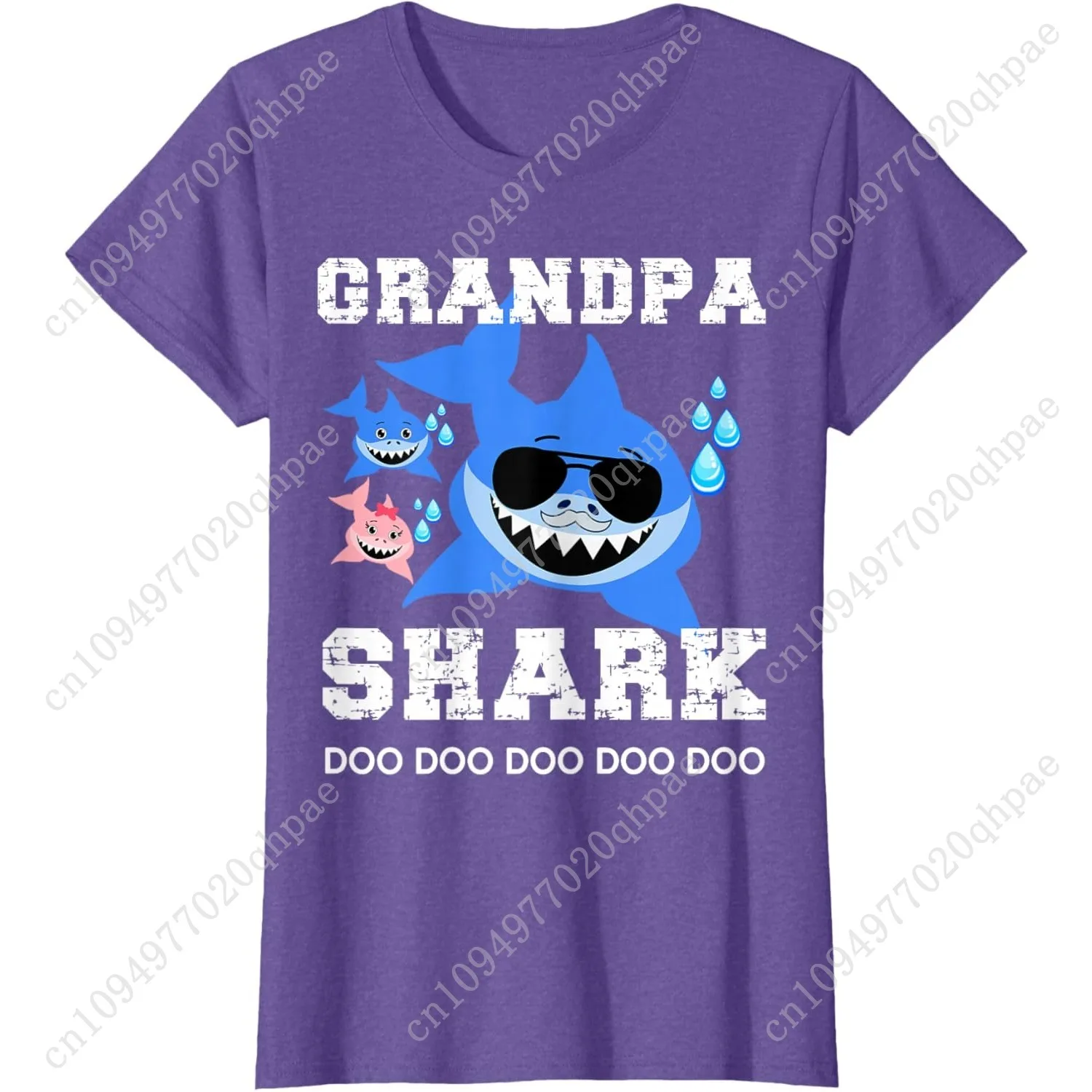 Grand-père requin hommes enfants femmes famille correspondant fête des pères T-Shirt