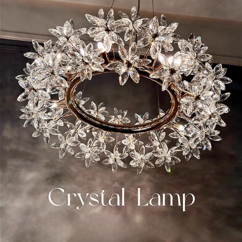 2026 New Living Room Crystal Chandelier Light Luxury Atmosphere Advanced Sense Of Living Room Lamp Dining Room