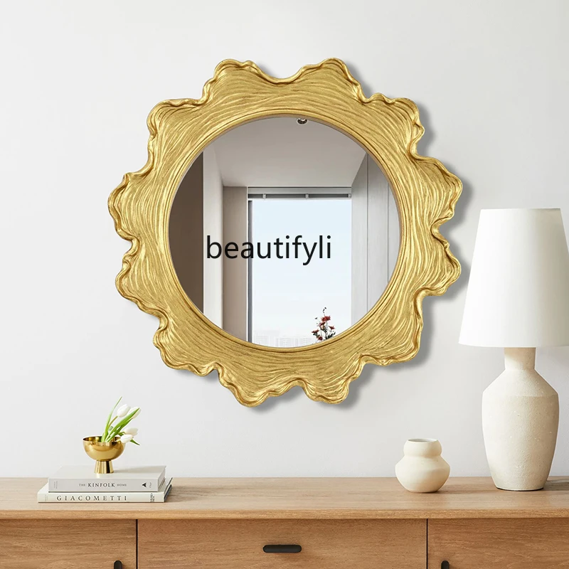 

Customized French makeup mirror with lamp vanity mirror three-color light-changing special-shaped mirror vanity table