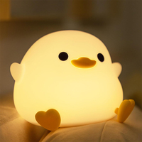 DoDo Duck Night Light, Cute Duck Lamp, Rechargeable Dimmable Nightlight, Silicone LED Bedside Lamp Nursery Touch-Sensitive