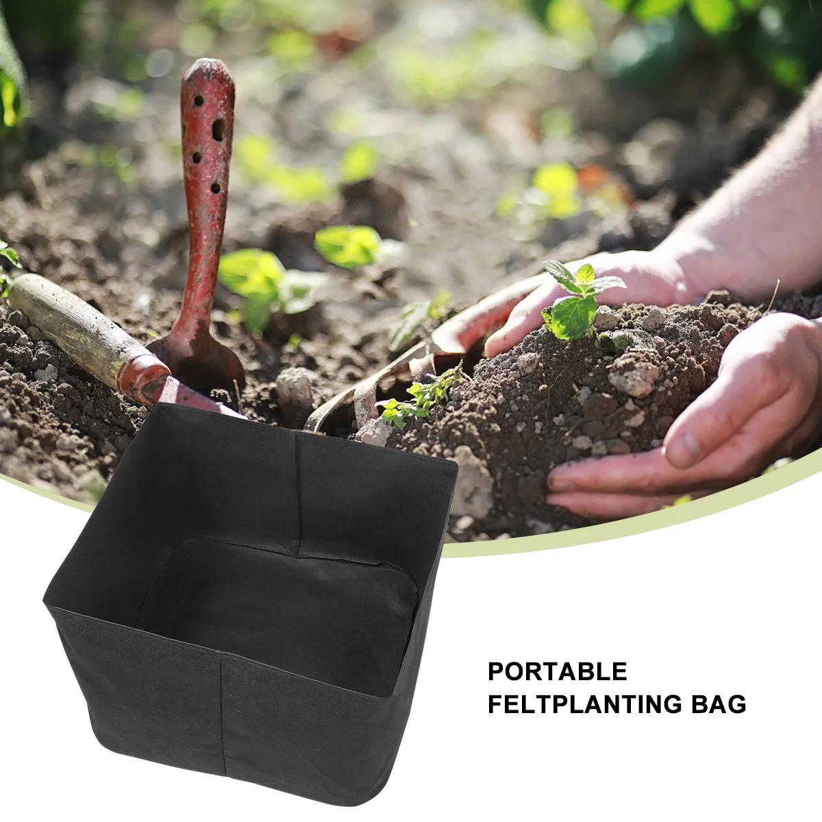 

Planting Bags Nonwoven Felt Pouch Large Capacity 60x60x40cm Breathable Thickened Growing Container Black for Garden Balcony Farm