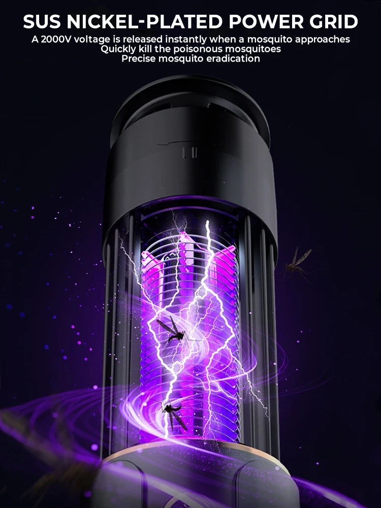 전기 모기채 모기 킬러 램프 버그 재퍼 곤충 파리 트랩 캠핑 랜턴 USB 타이밍 곤충 킬러 구충제