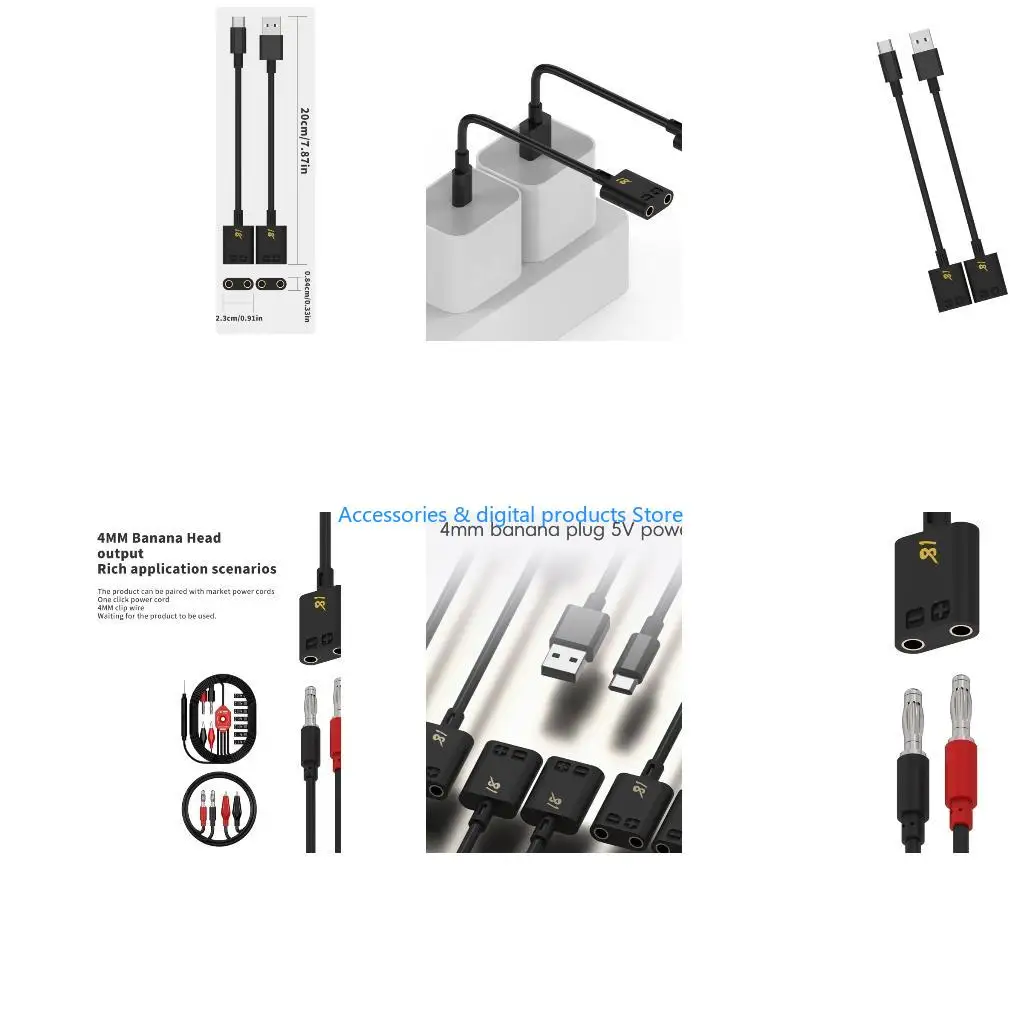 77JD Power Adapter Cable For Cellphone Repair Type C USB Input Power Cord Wire 20cm