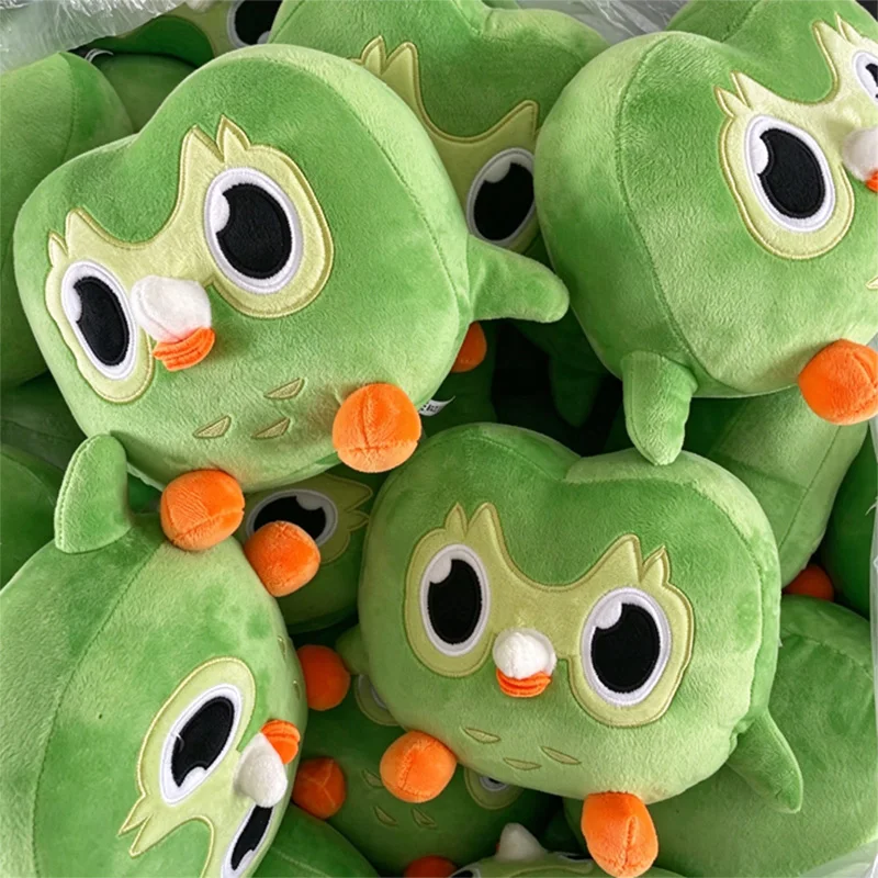 Kawaii Duolingo Owl Plush Toy Lovely Cartoon Green Owl Plush Doll Accompany Learning Rewards Doll Birthday Gift