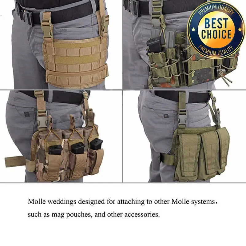 1000D Tactical Drop Leg Platform MOLLE Adjustable Drop Leg Panel Thigh MOLLE Rig with Adjustable Belt & Thigh Straps