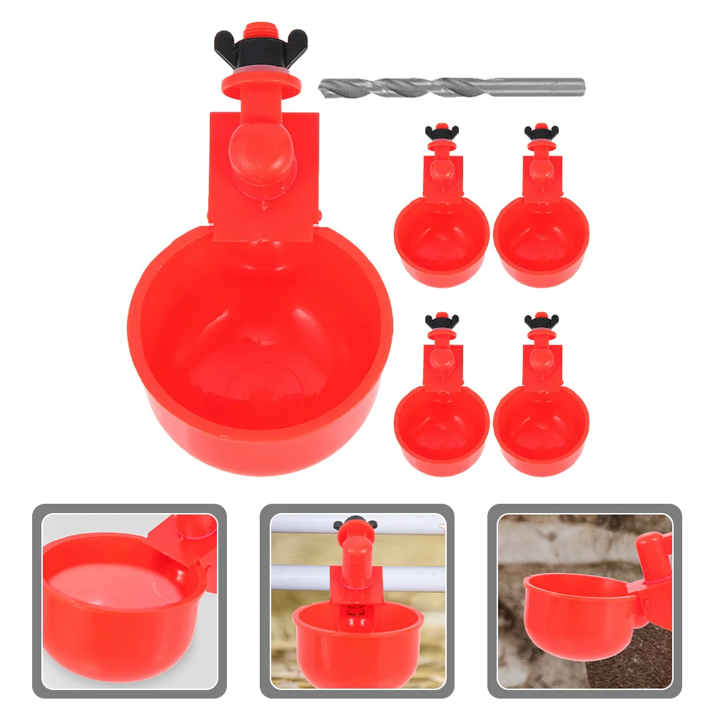 

1Set Poultry Chicken Waterer Plastic Automatic Pasture Water Feeder Easy Use Durable Household Bird Water Bowl Multi Function