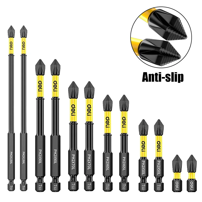 Magnetic Impact Phillips Bit Anti-Slip Long Screwdriver Bit Set Hex Shank Cross Impact Driver Bit for Power Drilling