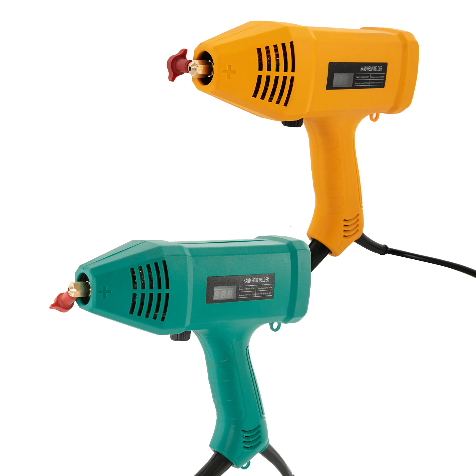 3000W 220V Handheld Welder Corded Electric with Long Wires and Ergonomic Handle Blue/Orange