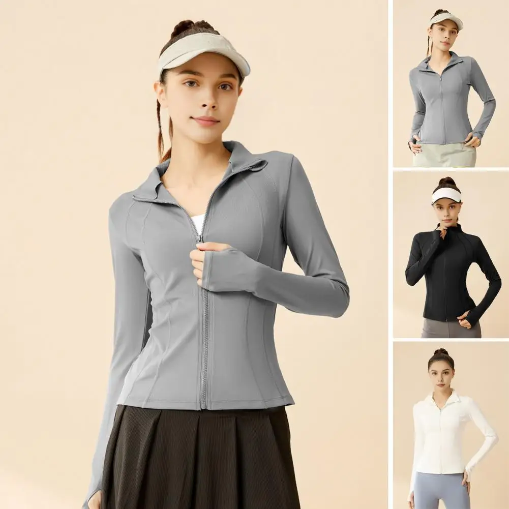 Women's Jacket Quick-drying Sun Protection Sport Coat Women's Tight Yoga Wear Long Sleeve Cardigan Running Fitness Jacket Zipper