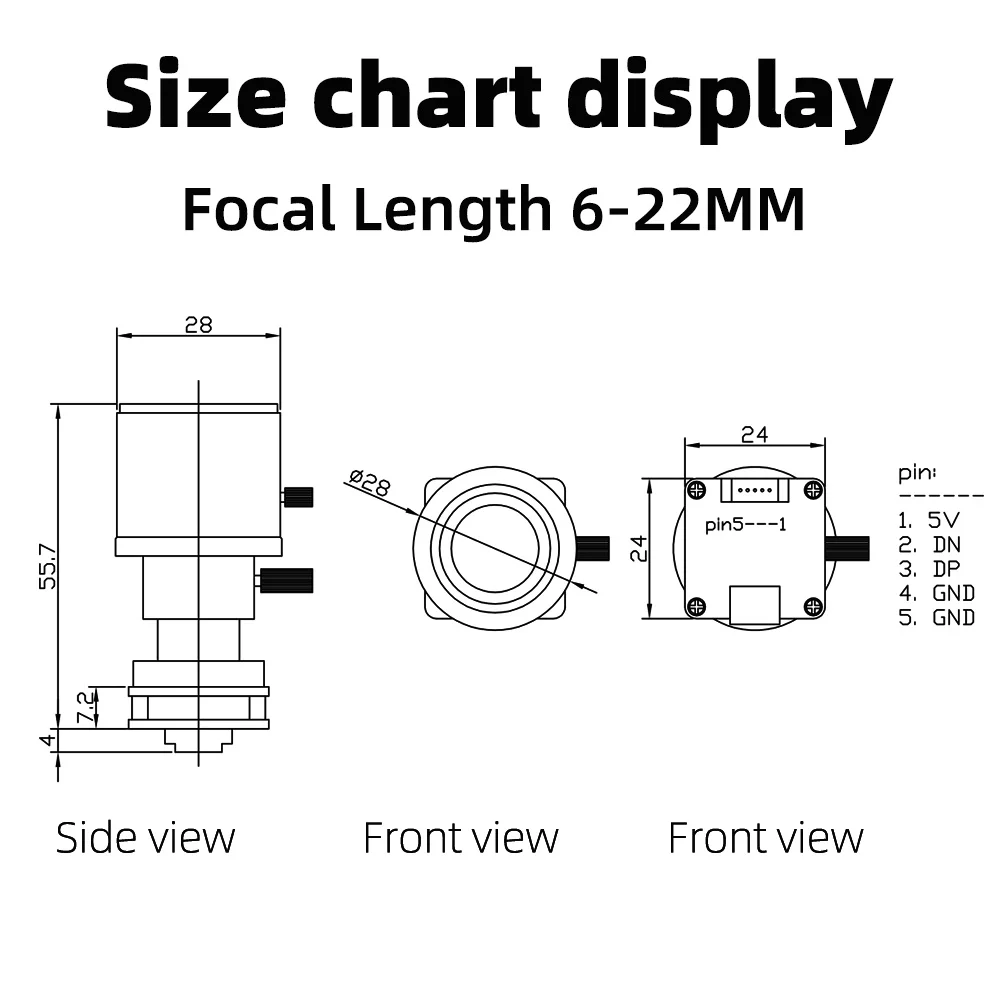 8MP IMX415 4K Farb-USB-Kameramodul, 30fps Mit 6-22mm Manueller Varifokal-Linse, UVC Plug-and-Play Industrie-Webcam für Überwachung – Detail 2