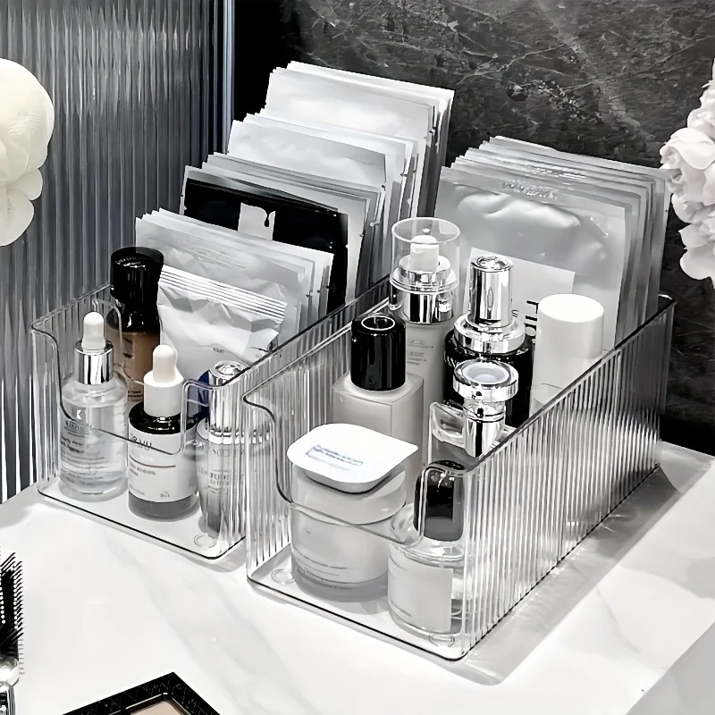 Transparent Acrylic Cosmetic Organizer, Desktop Storage Box for Lipstick, Perfume, Face Masks, Skincare, Vanity Bathroom Holder