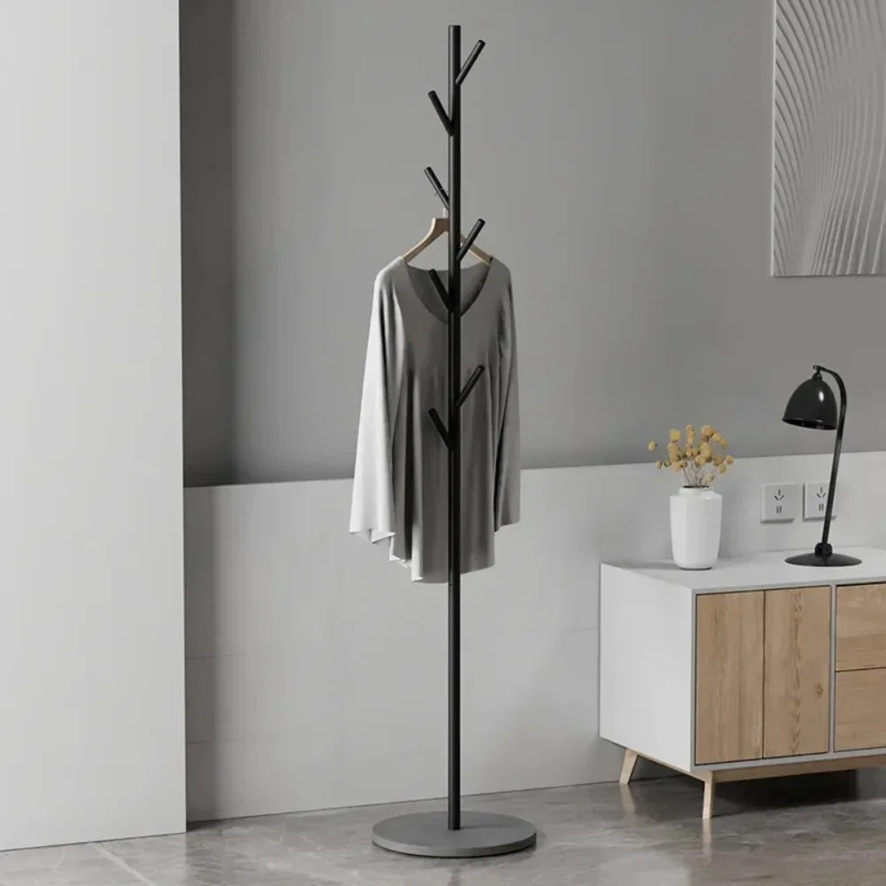 Standing Coat Rack Floor Standing Light Luxury Single Rod Hanger Simple Metal Clothing Rack Stand Household Tree Hooks Hangers