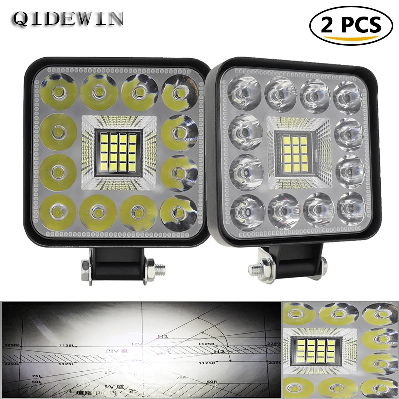 

3 inch 48W Truck Forklift Electric Motorcycle Excavator Auxiliary Lights 28 LED Front Headlights Floodlight roof lights 2pcs