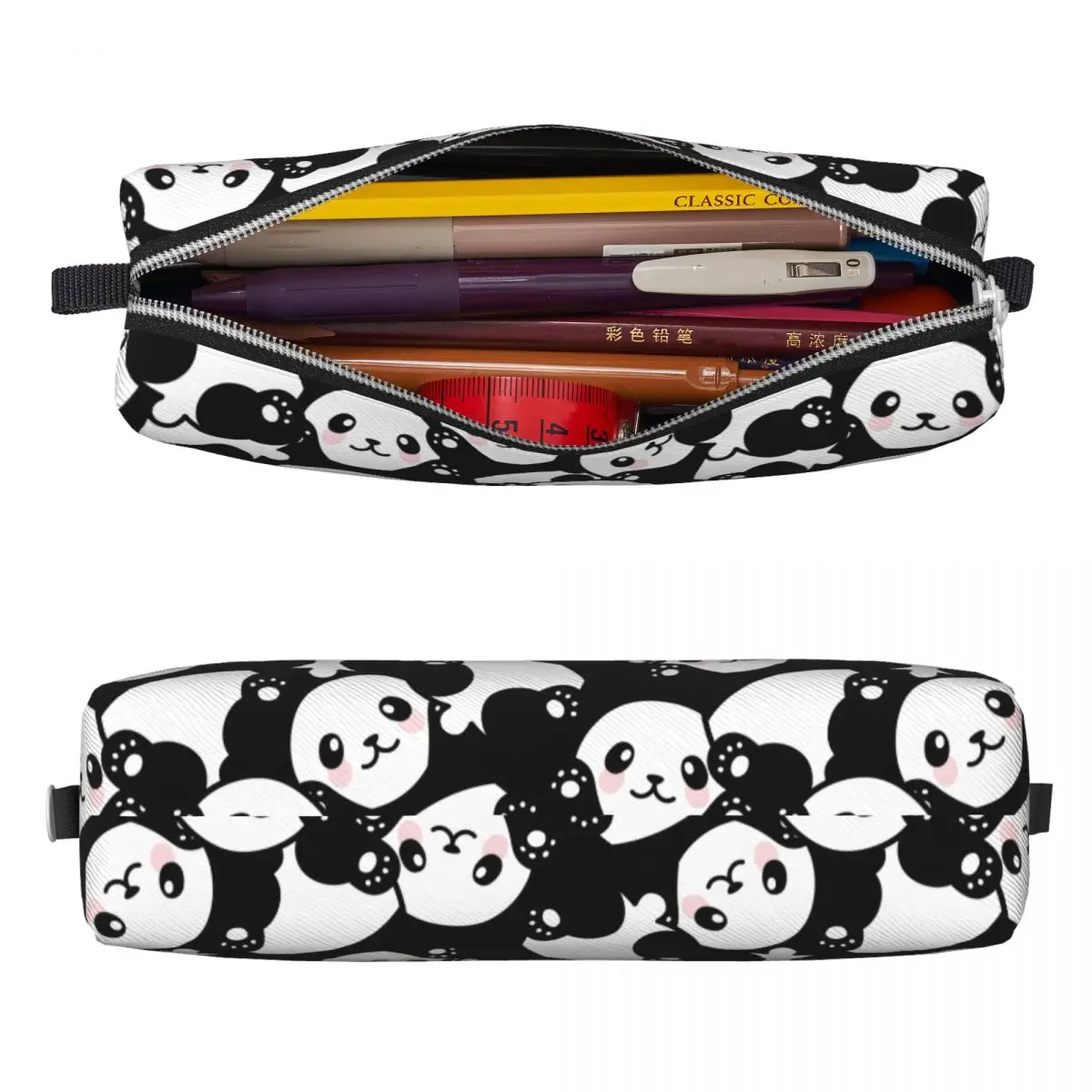 Imagem -02 - Cute Panda Cartoon Pencil Case Lovely Lovely Animal Pen Box Bolsa para Estudantes Grande Bolsa de Armazenamento Presentes para Estudantes