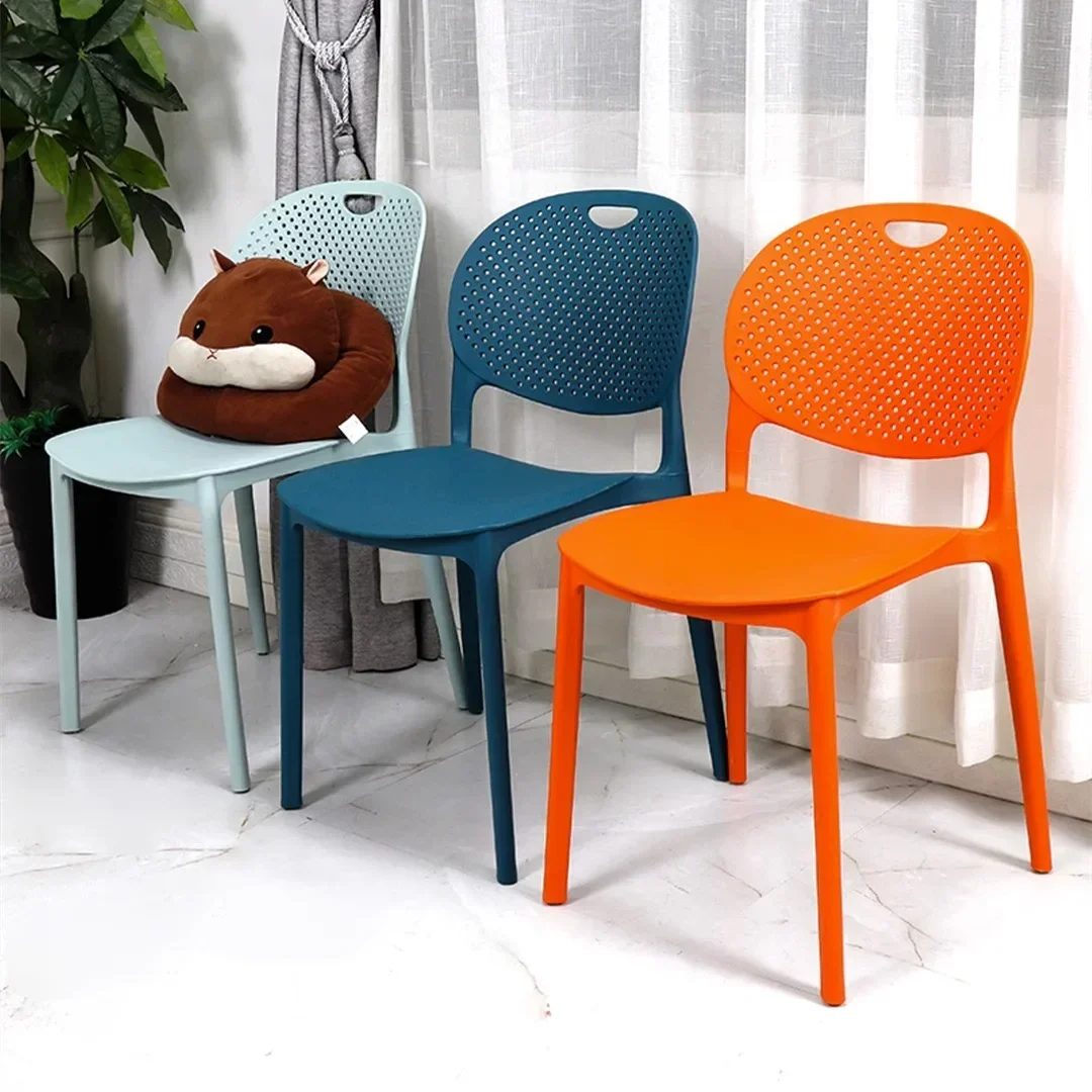 Stable Plastic chair Back chair Thickened desk stool Study home bedroom Nordic creative dining chair can be stacked