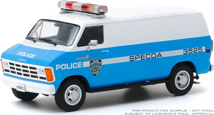 1: 43 1987 Dodge Ram B250 Bread Police Car  Diecast Metal Alloy Model Car Toys For  Gift Collection