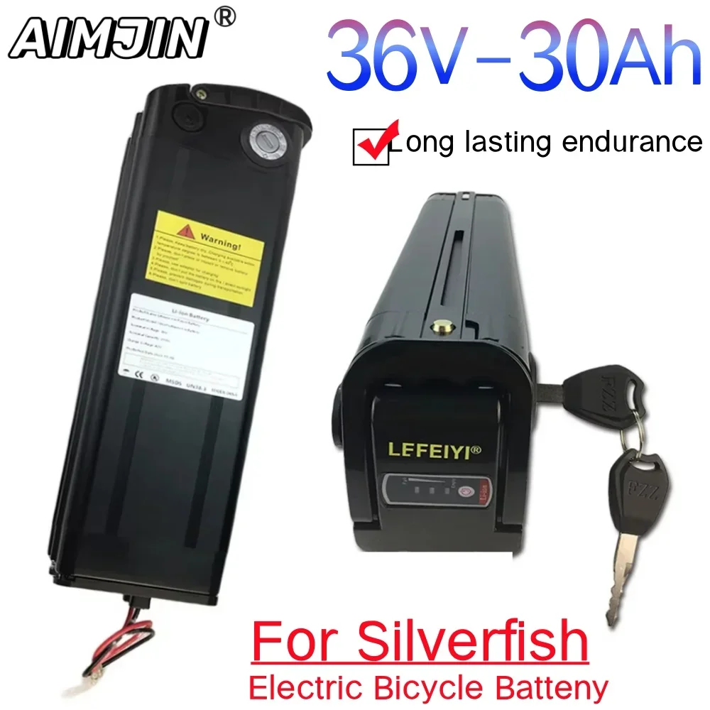 

For Silver Fish 36V 30Ah Battery E Bicycle Lithium Battery for 250W 350W 500W 750W 1000W bafang/tongsheng Motor.