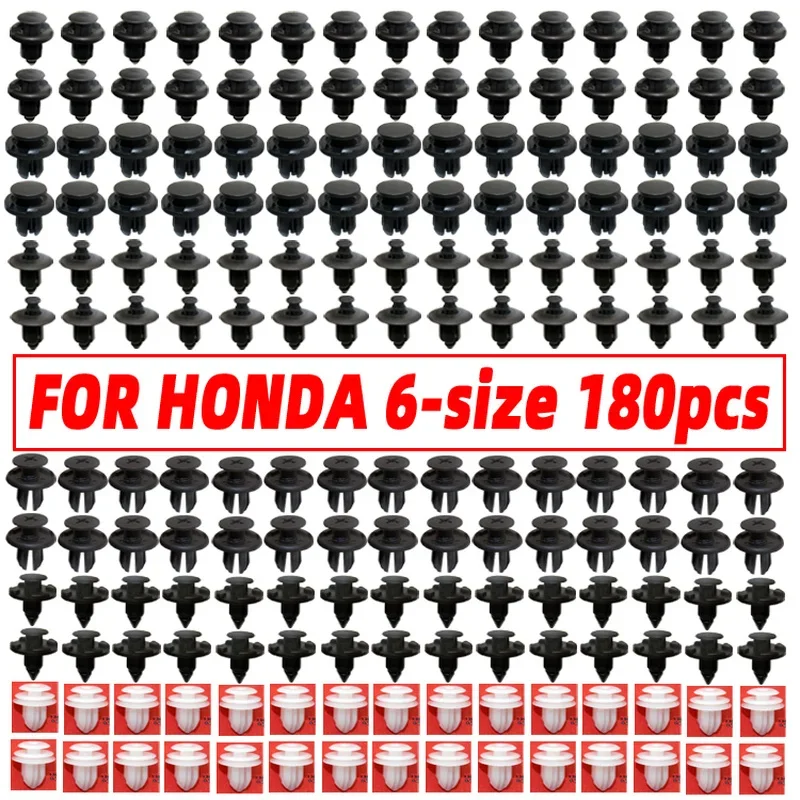 180pcs Mixed Auto Fastener Clips Push Retainer Pin Rivet Panel Kit Mixed Car Clips for Honda Civic Accord Crv Car Accessories