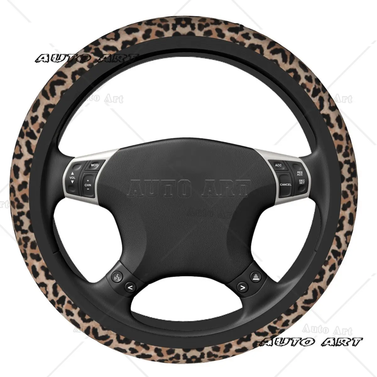 Pokrowiec na kierownicę samochodową Cheetah Leopard 38 cm Uniwersalny ochraniacz na kierownicę samochodową Automatyczna dekoracja Akcesoria wewnętrzne — zdjęcie 3